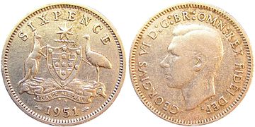 不同年代的澳元硬幣