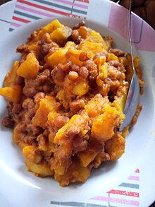 Beans with mingled sweet potatoes