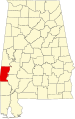 State map highlighting Choctaw County