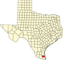 Karte von Willacy County innerhalb von Texas