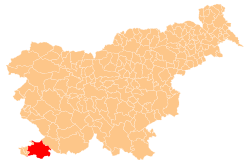 Location of the Urban Municipality of Koper in Slovenia