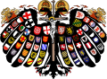 1510년경 신성 로마 제국의 국장. 국가수리의 깃털마다 제국의 제후국들의 문장들이 달려 있다.