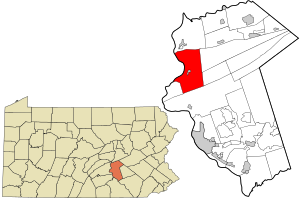 Location in Dauphin County and state of Pennsylvania.