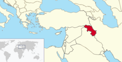Местоположение на Иракски Кюрдистан