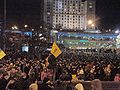 Вечером первого дня "Оранжевой революции", Киев, ул. Крещатик, 22.11.2004