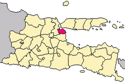 泗水在東爪哇省的位置