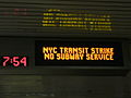 Image 11Metropolitan Transportation Authority (New York) notice of subway closure during the 2005 New York City transit strike.