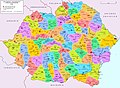 Les 70 départements du royaume de Roumanie en 1939.