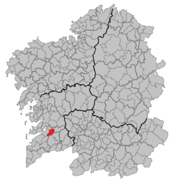 Situation of Pazos de Borbén within Galicia
