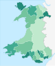Carte des zones principales du pays de Galles