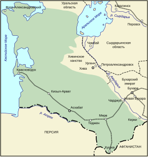 Туркменская область Туркестанской АССР на карте