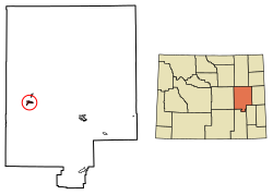 Location of Glenrock in Converse County, Wyoming.