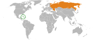 Mapa indicando localização de Cuba e da Rússia.