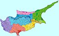 Zemljevid občin in skupnosti Cipra