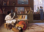Краски вносят жизнь в скульптуру 1893, Музей Хэггин, Стоктон