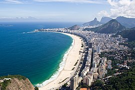 Vista di Copacabana, a Rio de Janeiro, dove il clima è di tipo prevalentemente tropicale