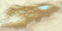Исик Кул на карти Киргистана