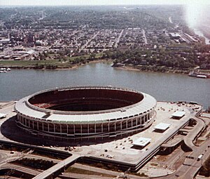 Riverfront Stadium in Cincinnati, Ohio