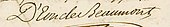 signature de Charles de Beaumont Chevalier d'Éon