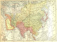 แผนที่สาธารณรัฐจีนในปี ค.ศ. 1914 มาตราส่วนขนาดแผนที่โลก