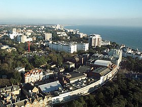 Aerial view of Bournemouth town centre