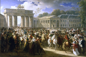 Franska armén marscherar genom Berlin 1806.