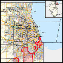 Description de l'image Illinois's 1st congressional district (since 2023).svg.