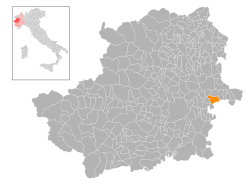 Locatie van Casalborgone in Turijn (TO)