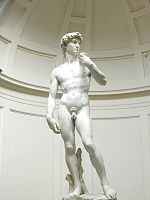 ミケランジェロ作『ダビデ像』1504年頃。アカデミア美術館 (フィレンツェ)所蔵