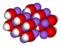 Unit cell spacefill model of sodium hydroxide