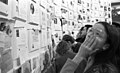 "Wall of sorrow" at the first exhibition of the victims of Stalinism in Moscow, 19 November 1988