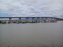 Taksin Maharat Bridge, part of Chaloem Burapha Chonlathit Road, Laem Sing and Tha Mai Districts