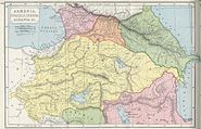 Armenia, Kolkhis, Iberia ja Albania vuoden 1907 kartassa.