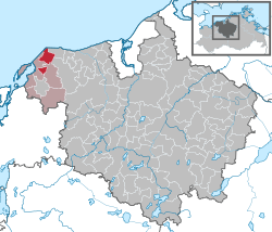 Elhelyezkedése Rostocki járás térképén