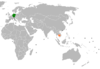 Lage von Deutschland und Kambodscha