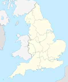 Mapa konturowa Anglii, na dole po prawej znajduje się punkt z opisem „Londyn”