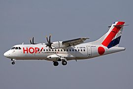 La liaison avec Paris-Orly est assurée par un ATR 42.