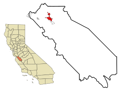 サンベニト郡内の位置の位置図