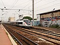 TGV Sud-Est on a service to northern France, wearing the final Carmillon livery, September 2012