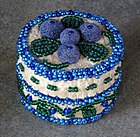 21st-century Athabaskan moosehair tufting on beaded hide box, Fairbanks, Alaska