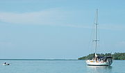 O mar Caribe en Bocas del Toro, Panamá.