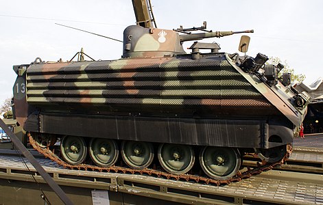 Un char de grenadier 63/89 au musée des chars sur la place d'armes de Thoune.