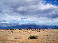 Paysage d'été dans la région de Tirunelveli, sous le vent (non exposé aux moussons d'été).