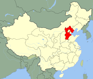Хебей на мапі Китаю