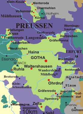 Karte des Freistaates Gotha