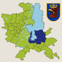 Location of Dąbie within Szczecin