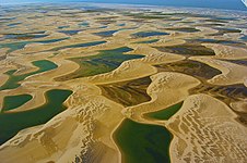 Wet desert at the Lençóis Maranhenses National Park, Maranhão.