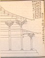 Diagram of corbel brackets from a cross section of a hall, from Li Jie's Yingzao Fashi published in 1103.