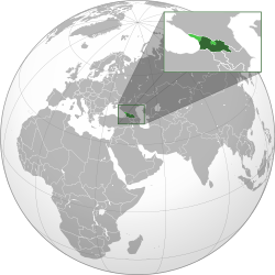 گرجستان (سبز پررنگ) مناطق تحت اشغال روسیه (سبز کمرنگ)