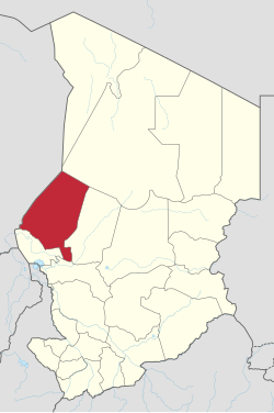 Map of Chad showing Kanem.